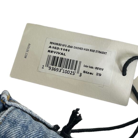Agolde Reworked 90's Jeans Cinched High Rise Straight 29 New Revival Denim NWT - Picture 8 of 9